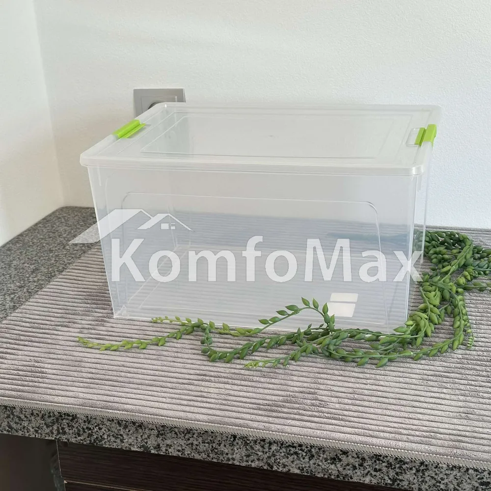 Контейнер Smart Box 18л. 39х29х21см. прозорий/оливковий  - фото 1