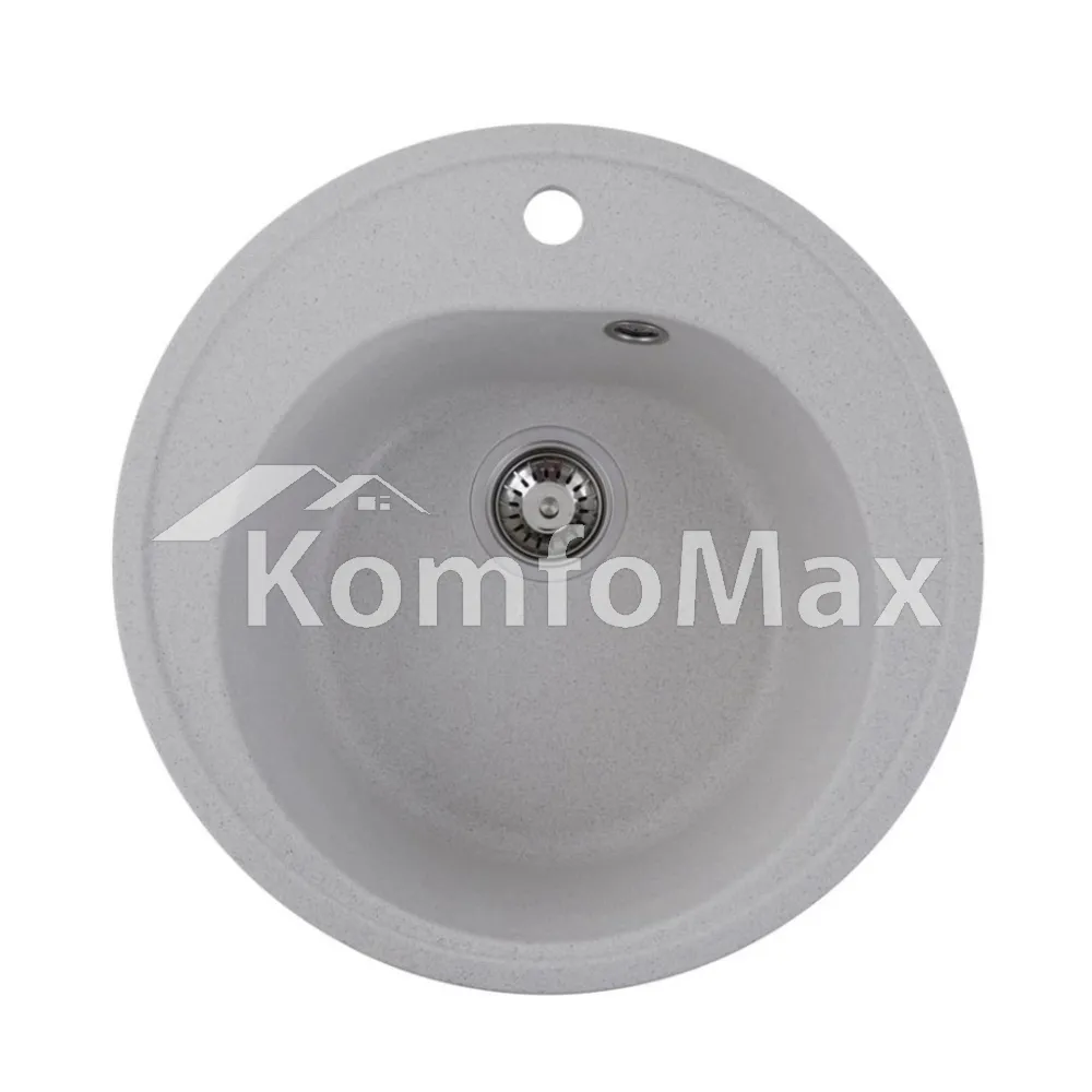 Гранітна мийка для кухні Platinum 510 LUNA матова Біла в крапку 