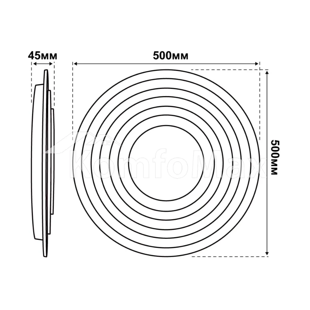 LED світильник VIOLUX smart DARTS круг 90W 3000-5000K IP20 220465  - фото 1