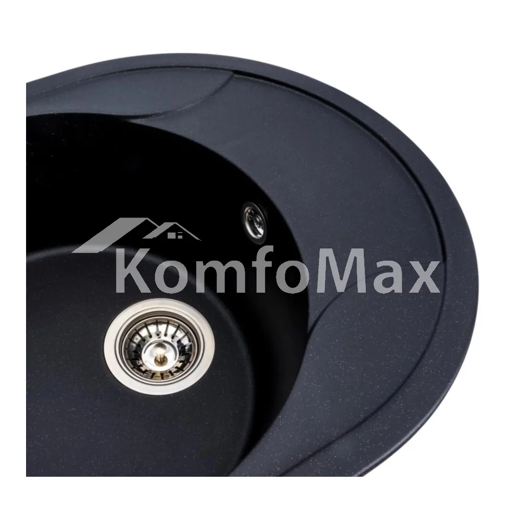 Гранітна мийка для кухні Platinum 5847 ONYX чорний металік  - фото 2