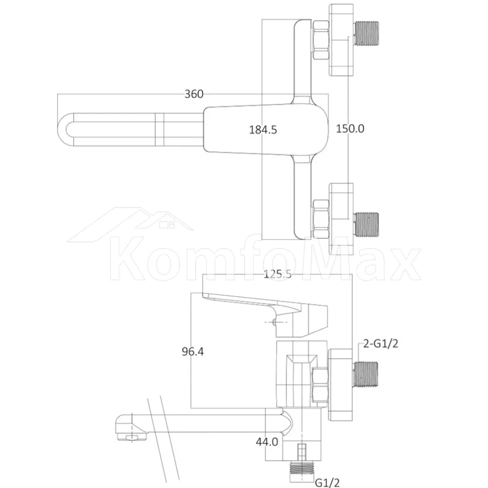 Змішувач для ванни Globus Lux BONN GLB-0208, латунь хром  - фото 7