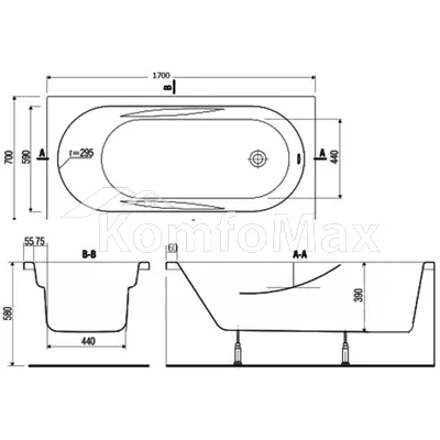 Ванна акрилова CERSANIT Mito Red 170x70 + ножки Тип 1