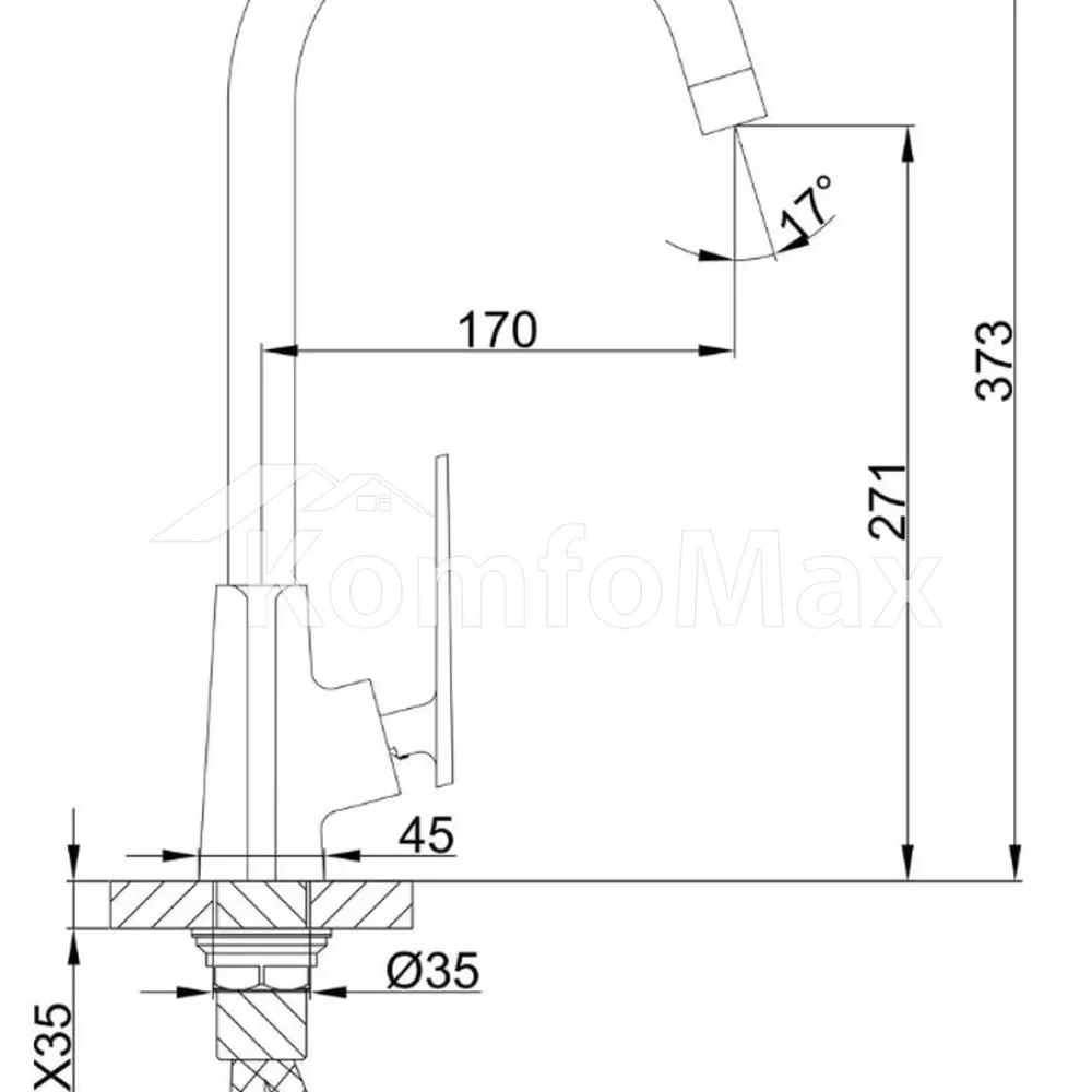 Змішувач для кухні Frap F4057, латунь чорний/хром  - фото 5