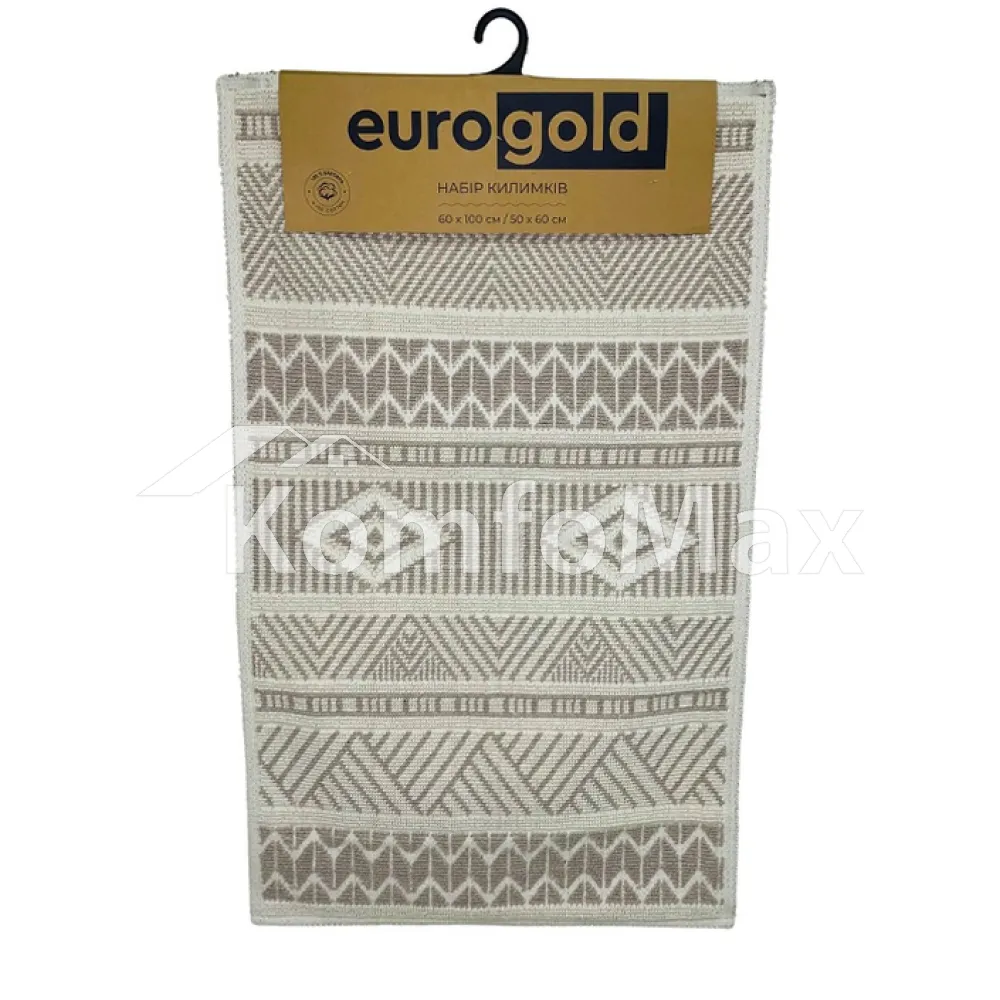 Набір килимків для ванної кімнати Eurogold BOUCLE MARINA 60х100+50х60см. білий мармур 