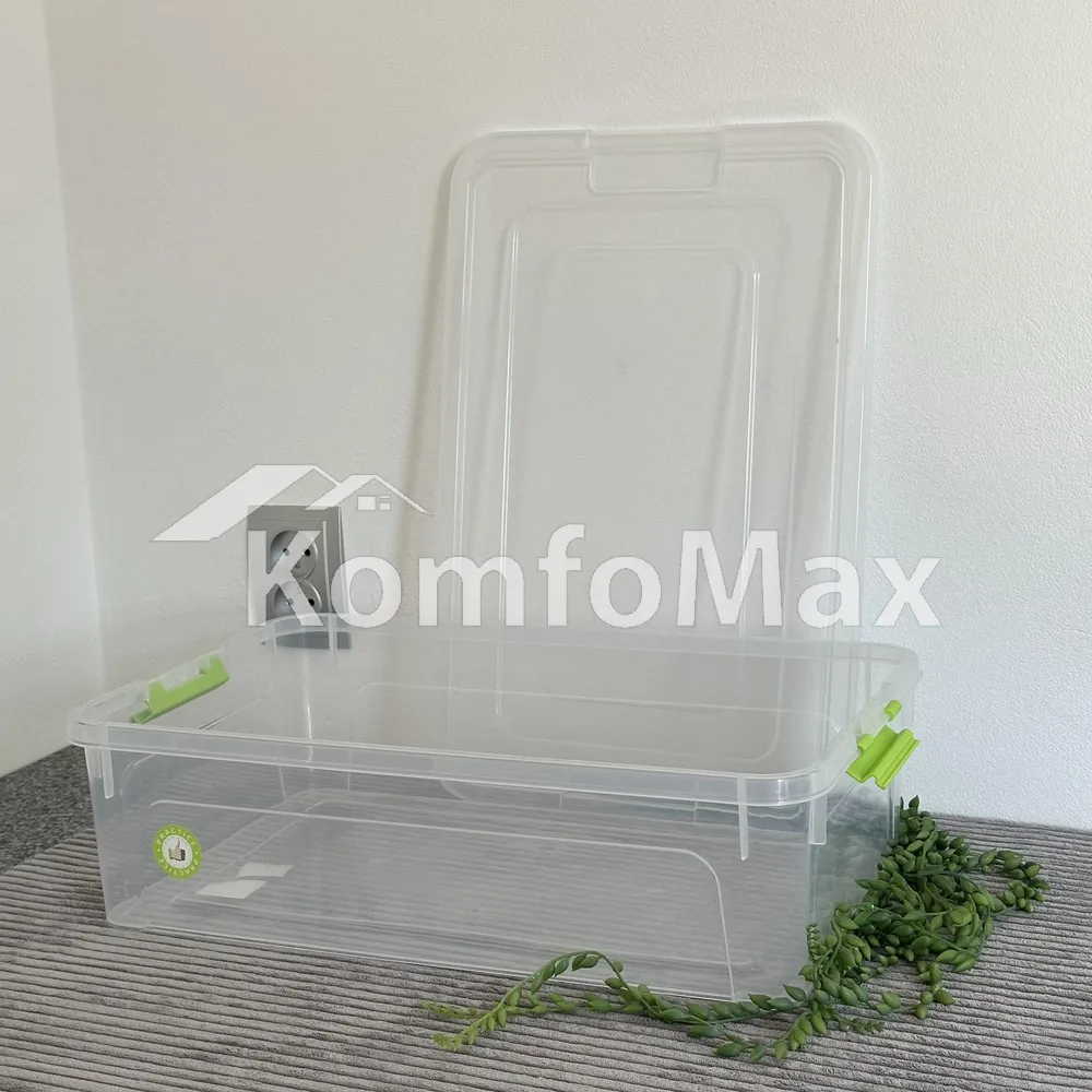 Контейнер Smart Box 14л. 49х32х14см. прозорий/оливковий  - фото 1