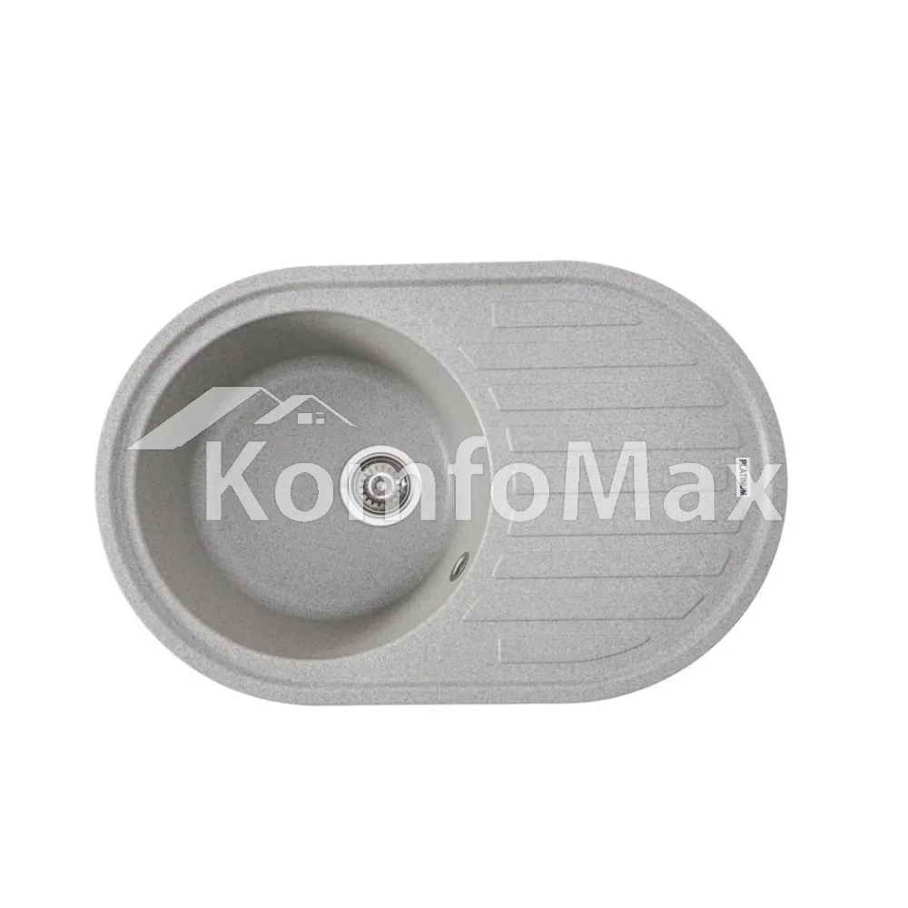 Гранітна мийка для кухні Platinum 7750 LIRA матова Сіра 