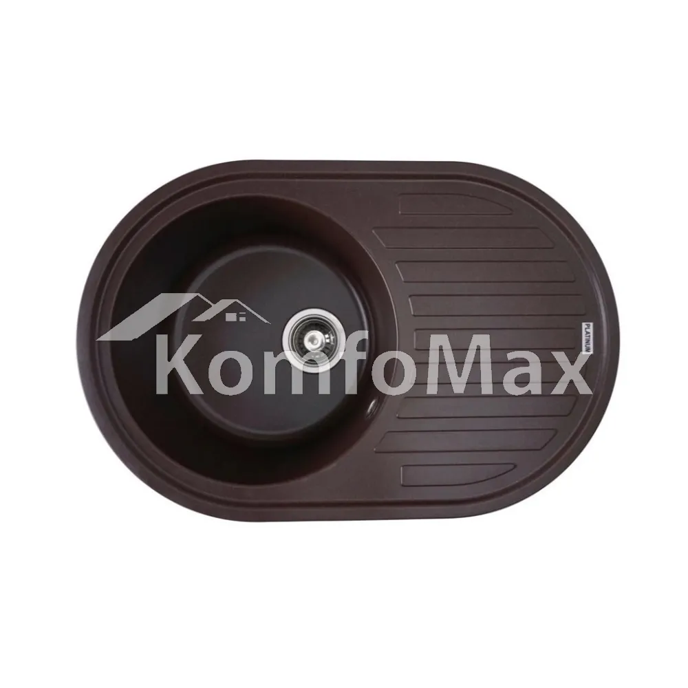 Гранітна мийка для кухні Platinum 7750 LIRA матова Мокко 