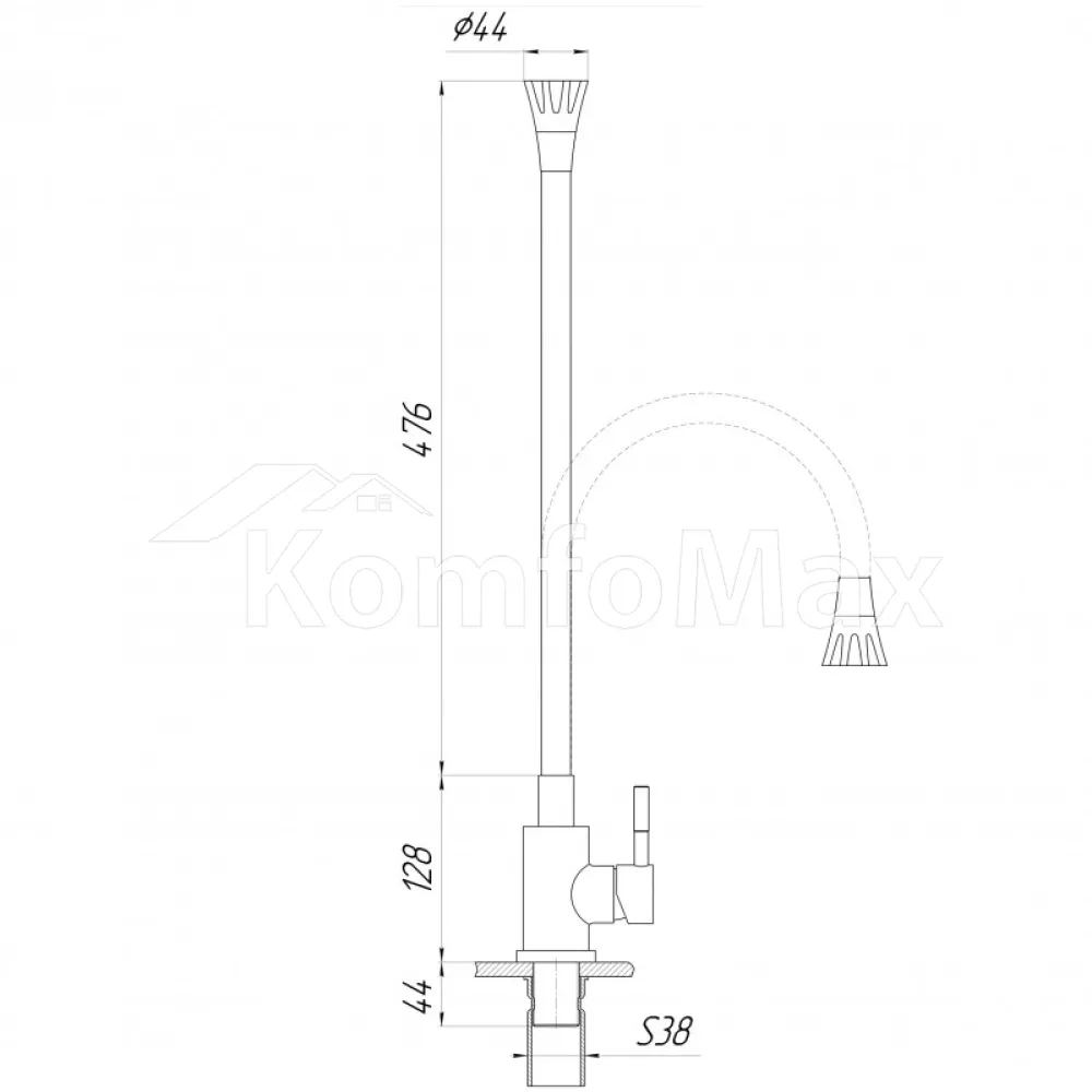 Змішувач для кухні Globus Lux ALPEN SBT1-203SA-BB-B01, чорний  - фото 5
