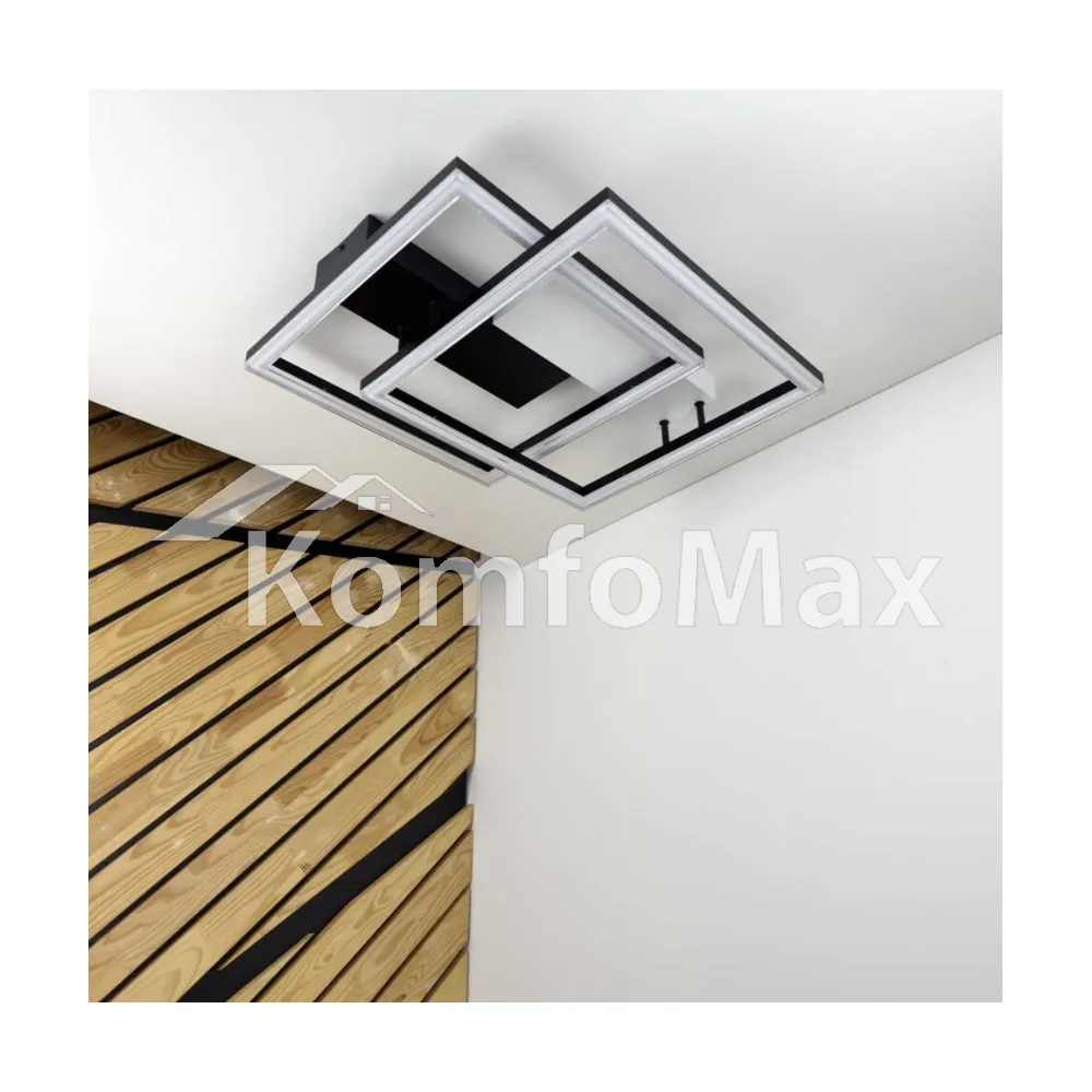 LED світильник VIOLUX smart BRIONI-S квадрат 84W 3000-4000-5000K IP20 220705 біло-чорний  - фото 1