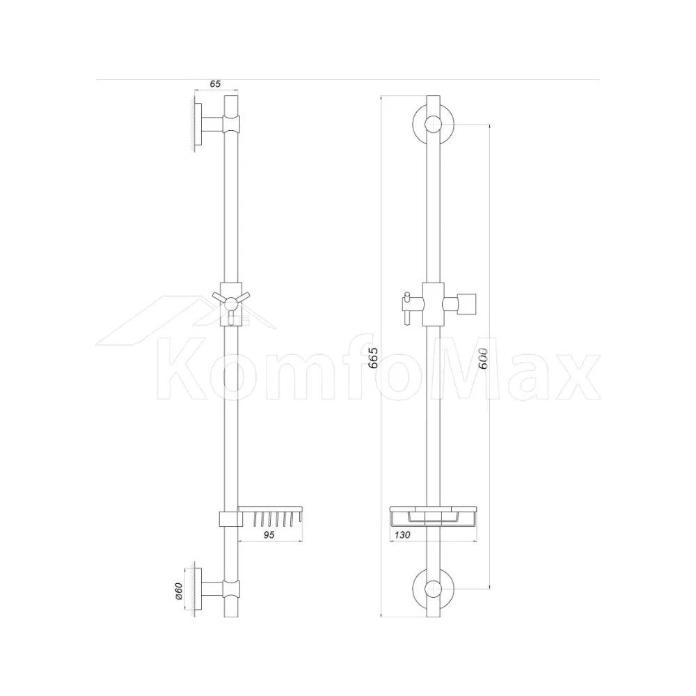Душова стійка Globus Lux DS-1106-CR хром  - фото 4