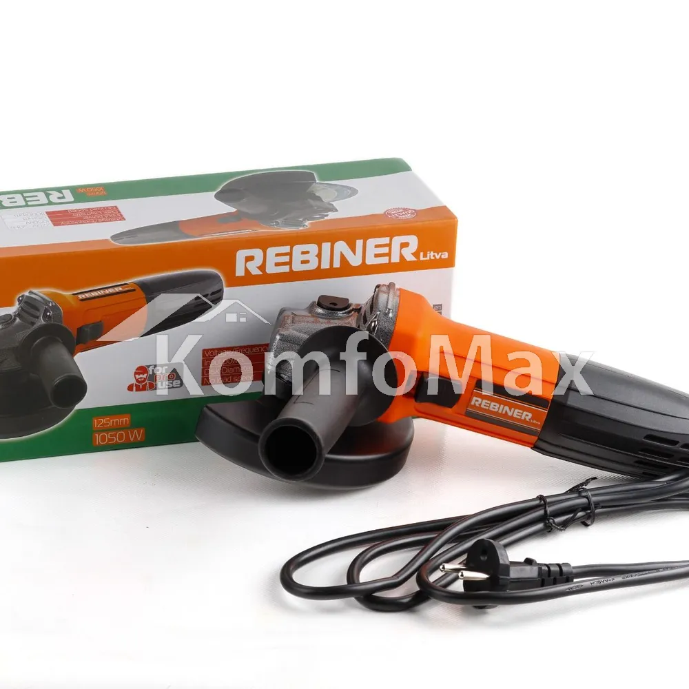 Кутова шліфувальна машинка (Болгарка) Rebiner RAG-1050-125 125мм  - фото 8