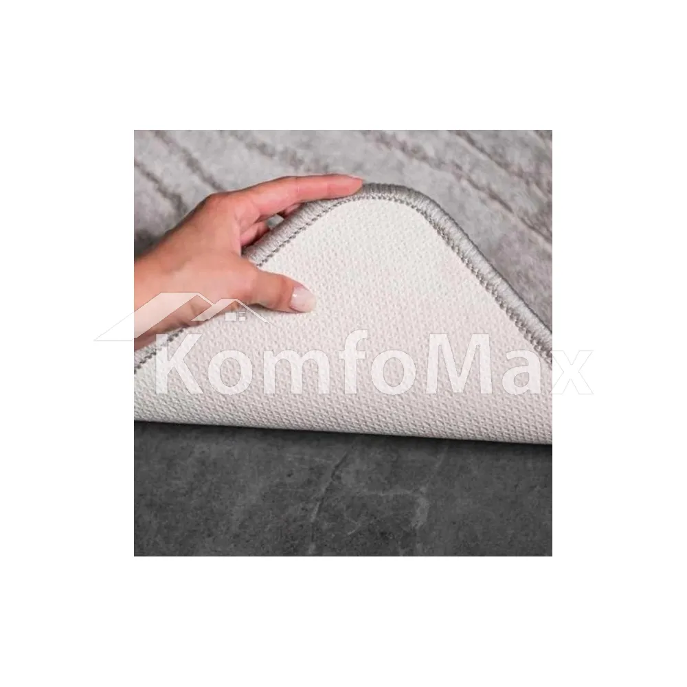 Килимок для ванної кімнати DarianA ECONOM 50х80см. хвиля, срібний  - фото 1