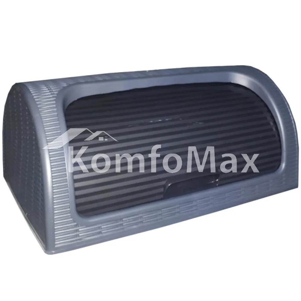 Хлібниця Dunya Plastic РОТАНГ 41,4х26,9х18,1см. антрацит 