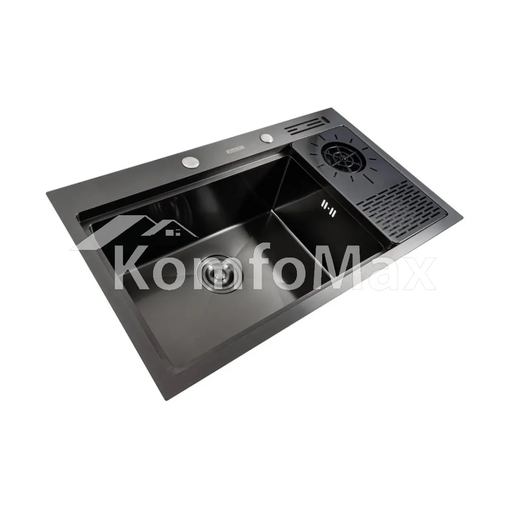 Мийка кухонна нержавійка Platinum Handmade 78х46 L чорна PVD  - фото 1