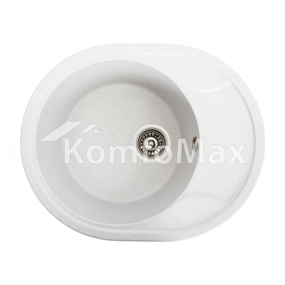 Гранітна мийка для кухні Platinum 5847 ONYX матова Біла в крапку 