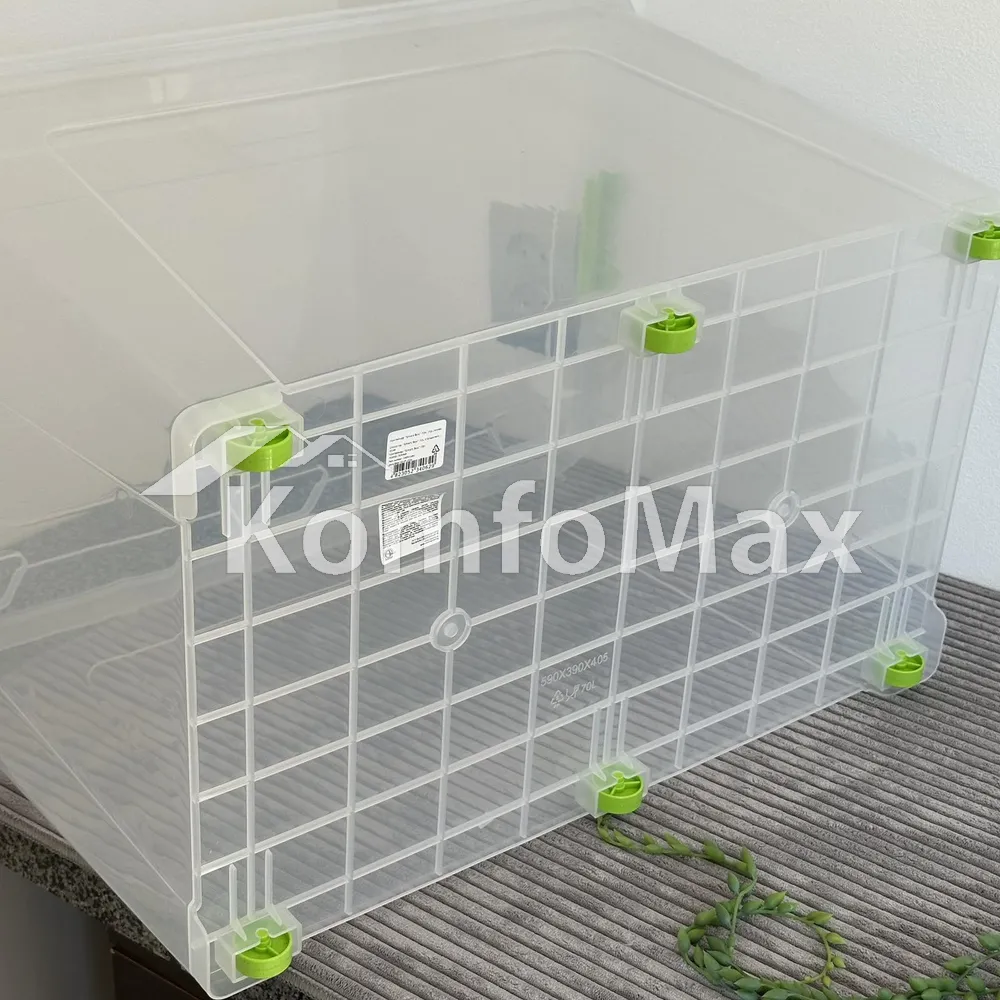 Контейнер Smart Box 70л. 59х39х40,5см. прозорий/оливковий  - фото 4