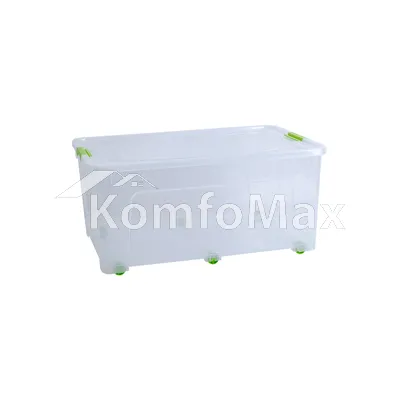 Контейнер Smart Box 50л. 59х39х27,5см. прозорий/оливковий