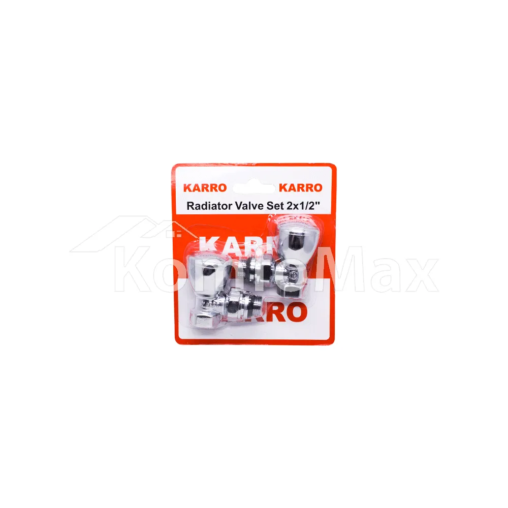 Комплект кранів для рушникосушки Karro 1/2” ВВ KR319 Хром 