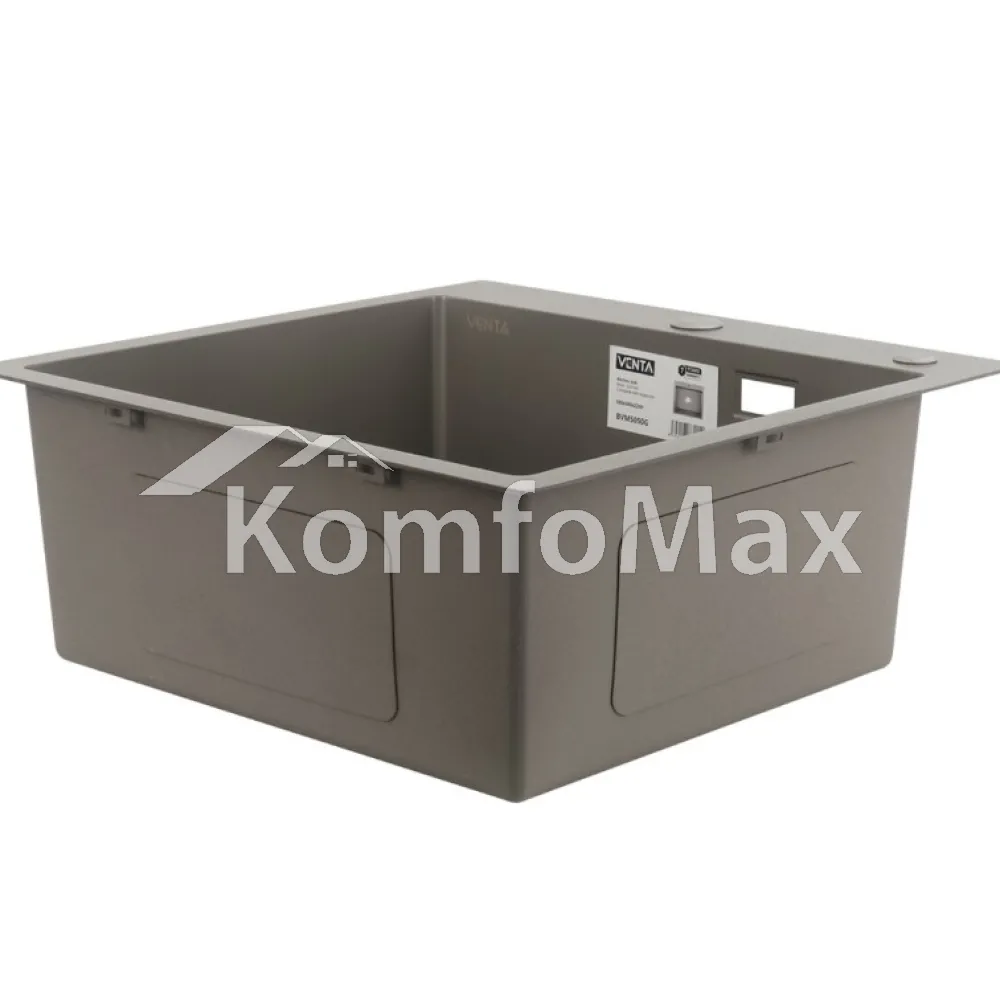 Мийка кухонна нержавійка VENTA BVM5050G 3,0/1,0мм 500x500мм Gray  - фото 2