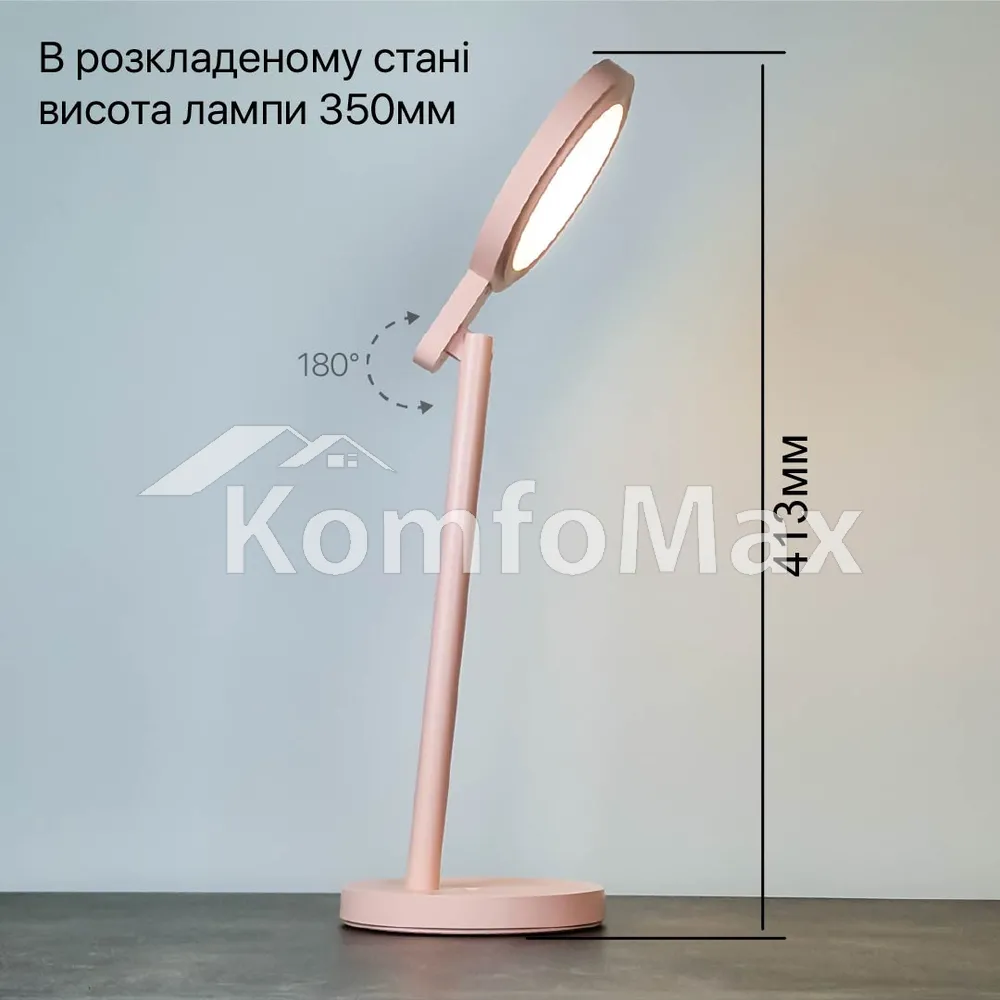 Настільна лампа акумуляторна Violux BARBIE 9W 400Lm 4200К 2400mAh рожевий  - фото 4