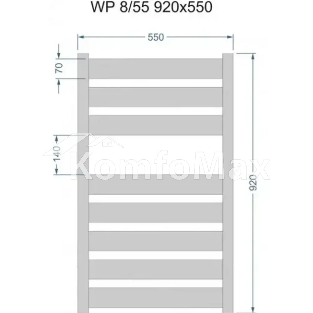 Рушникосушка  Heizung Париж 698Вт 920х550мм біла  - фото 1