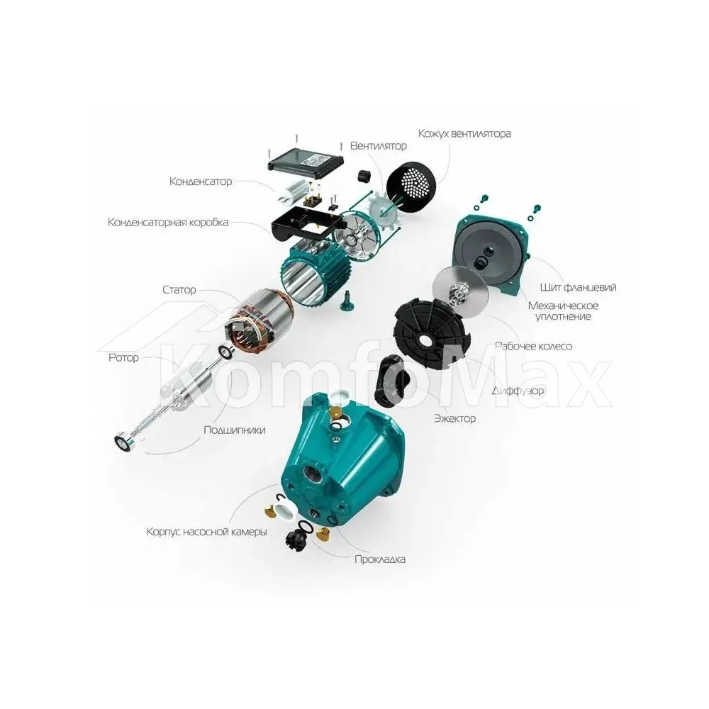 Насос відцентровий Volks pumpe JY100A (a) 10M 1.1 кВт  - фото 3