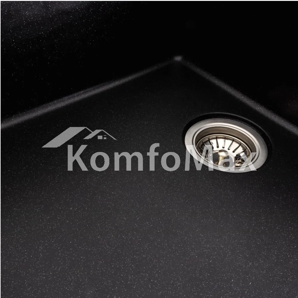 Гранітна мийка для кухні Platinum 7850 ROMA матова Чорний металік  - фото 3