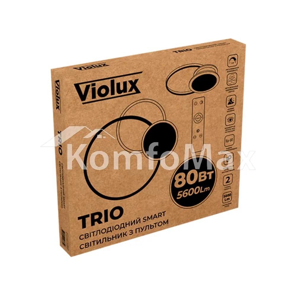 LED світильник VIOLUX smart TRIO круг 80W 3000-5000K IP20 220365  - фото 4