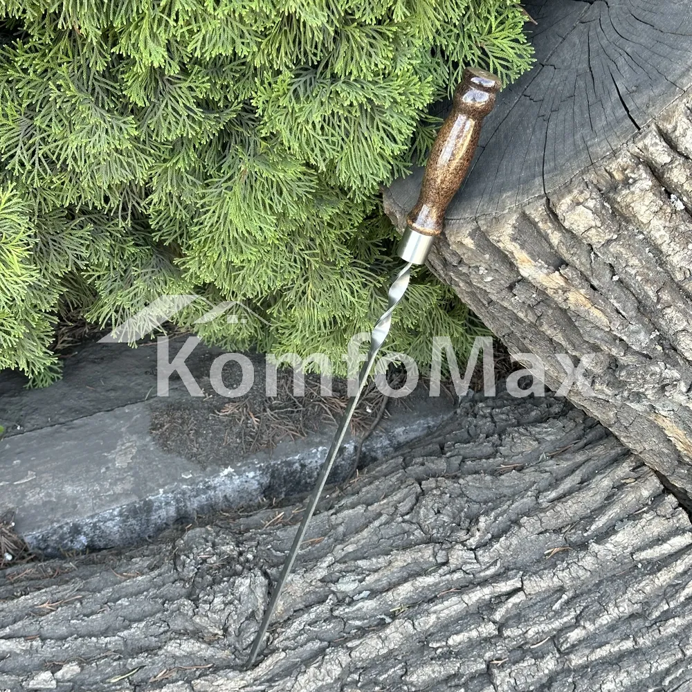 Шампур з деревяною ручкою Mzavod 63см. (товщина 3мм.) Мармур  - фото 4