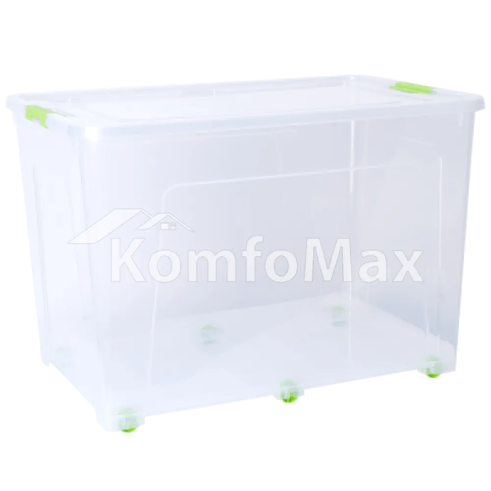 Контейнер Smart Box 70л. 59х39х40,5см. прозорий/оливковий 