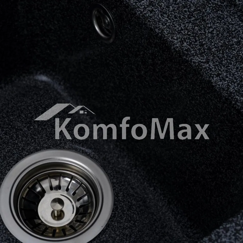 Гранітна мийка для кухні Platinum 4050 KORRADO матова Графіт  - фото 3