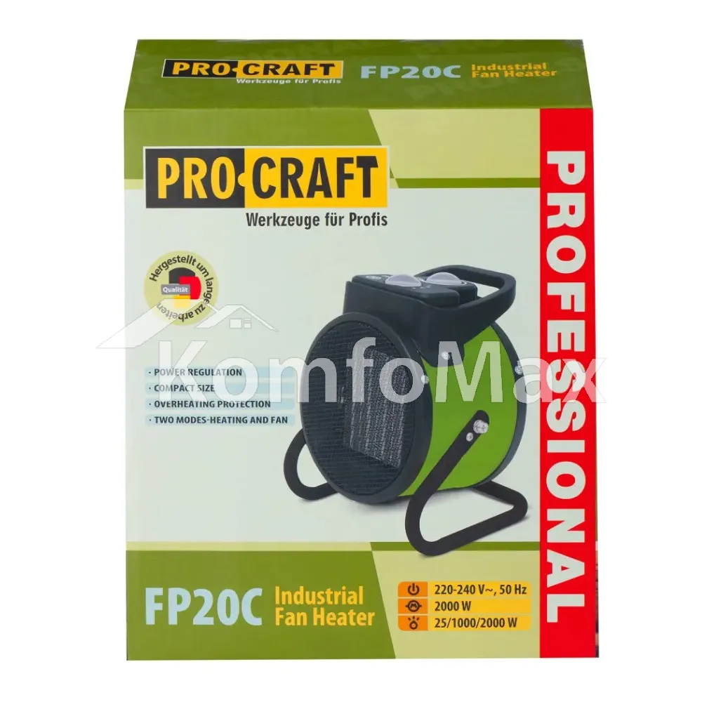 Тепловентилятор керамічний Procraft FP20C 2000Вт  - фото 8