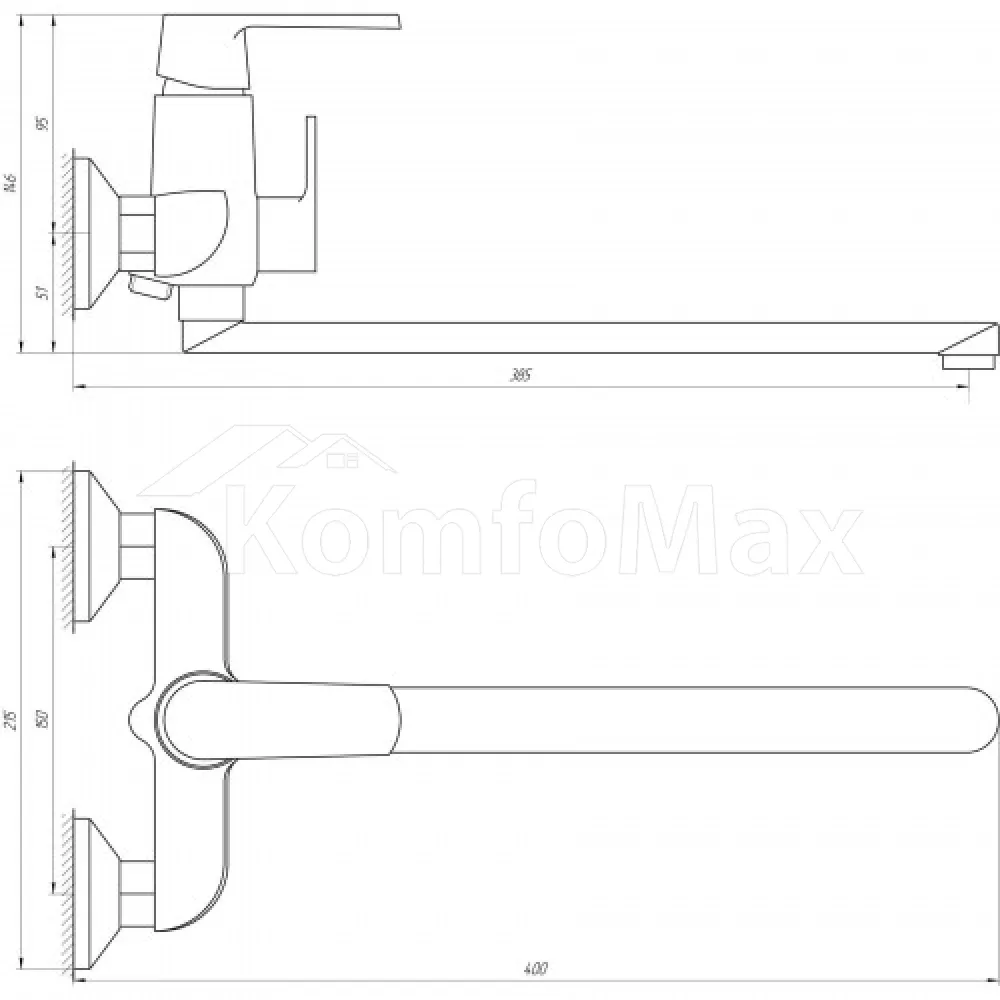 Змішувач для ванни Globus Lux Laguna GLN-0208-7-White Euro, латунь білий/хром  - фото 5