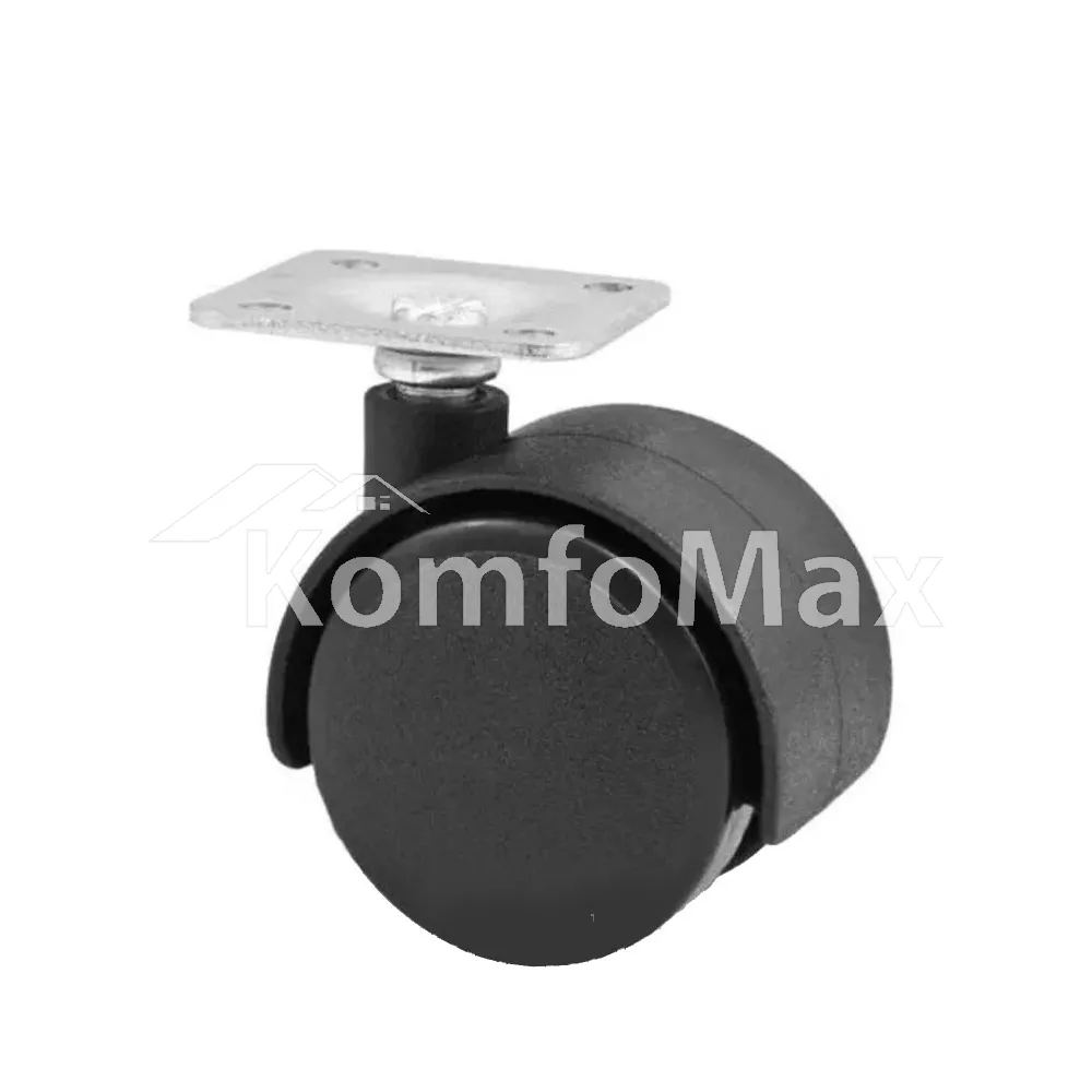 Колесо на платформі поворотне пластикове d-50мм. 