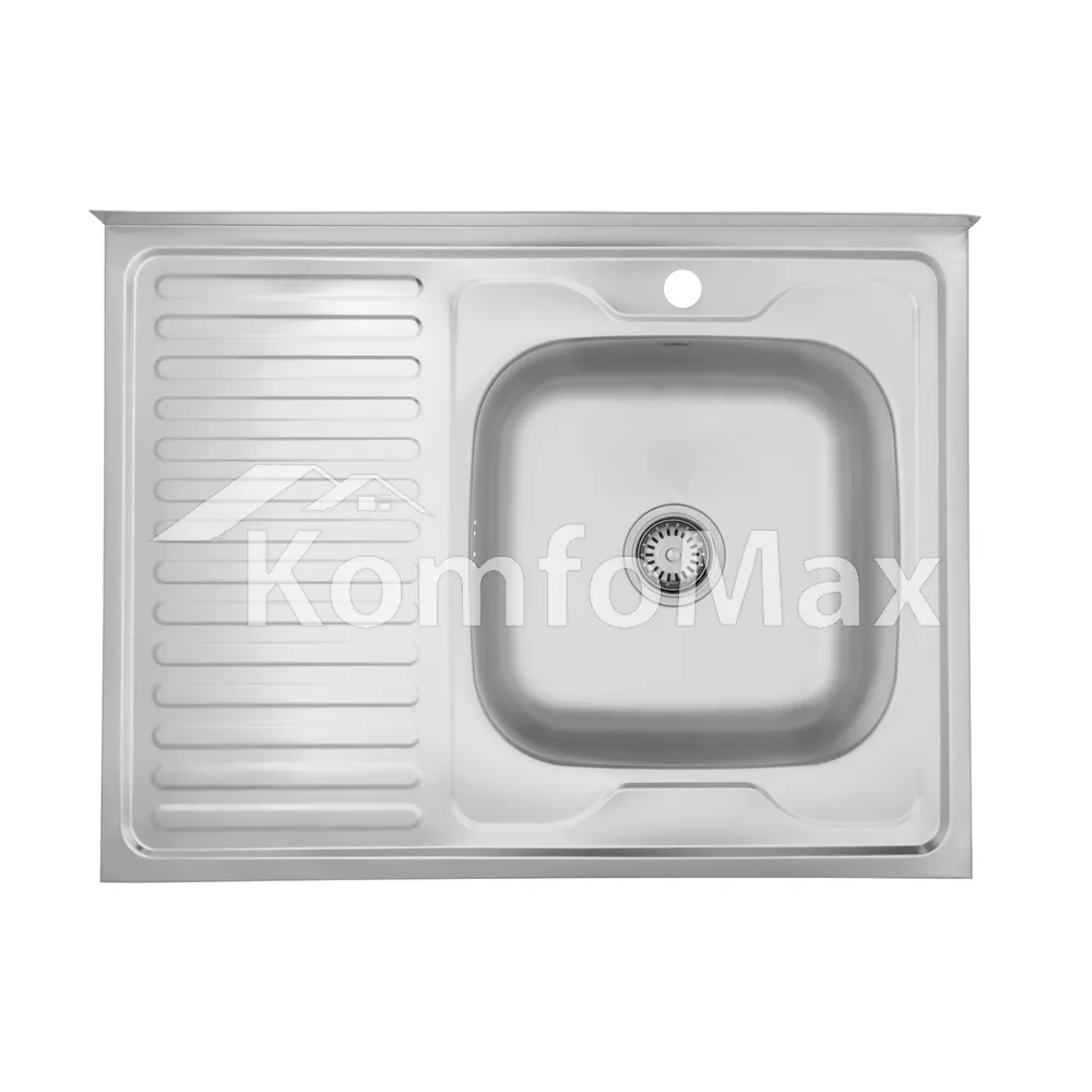 Мийка кухонна накладна Kraft PD8060 0,6мм. R 800х600мм. сатин 
