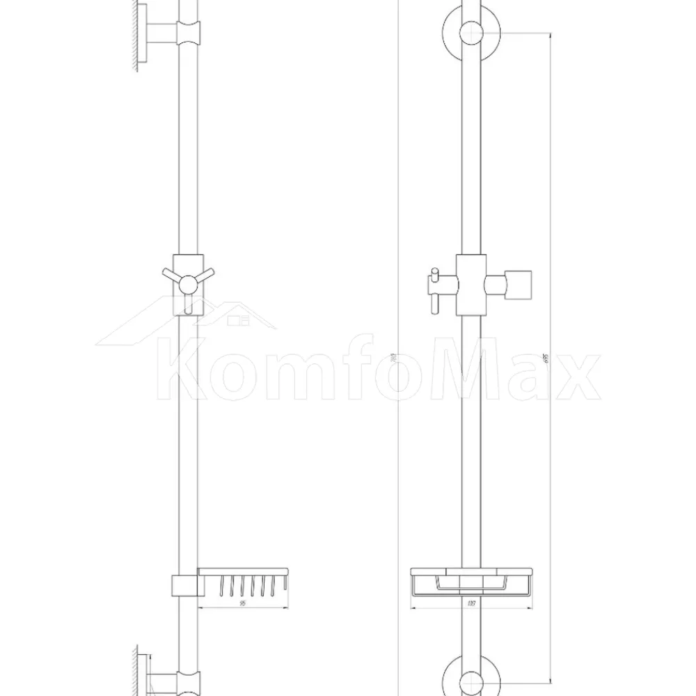 Душова стійка Globus Lux BT-1107C латунь хром  - фото 1