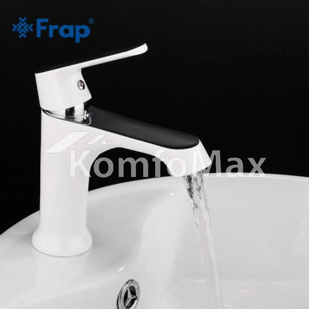 Змішувач для умивальника Frap F1031, латунь білий/хром  - фото 1