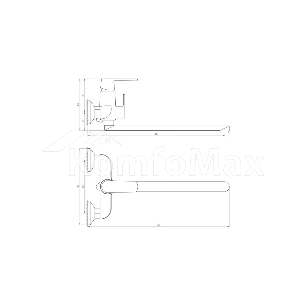 Змішувач для ванни Globus Lux Laguna GLN-0208-7-White Euro, латунь білий/хром  - фото 5