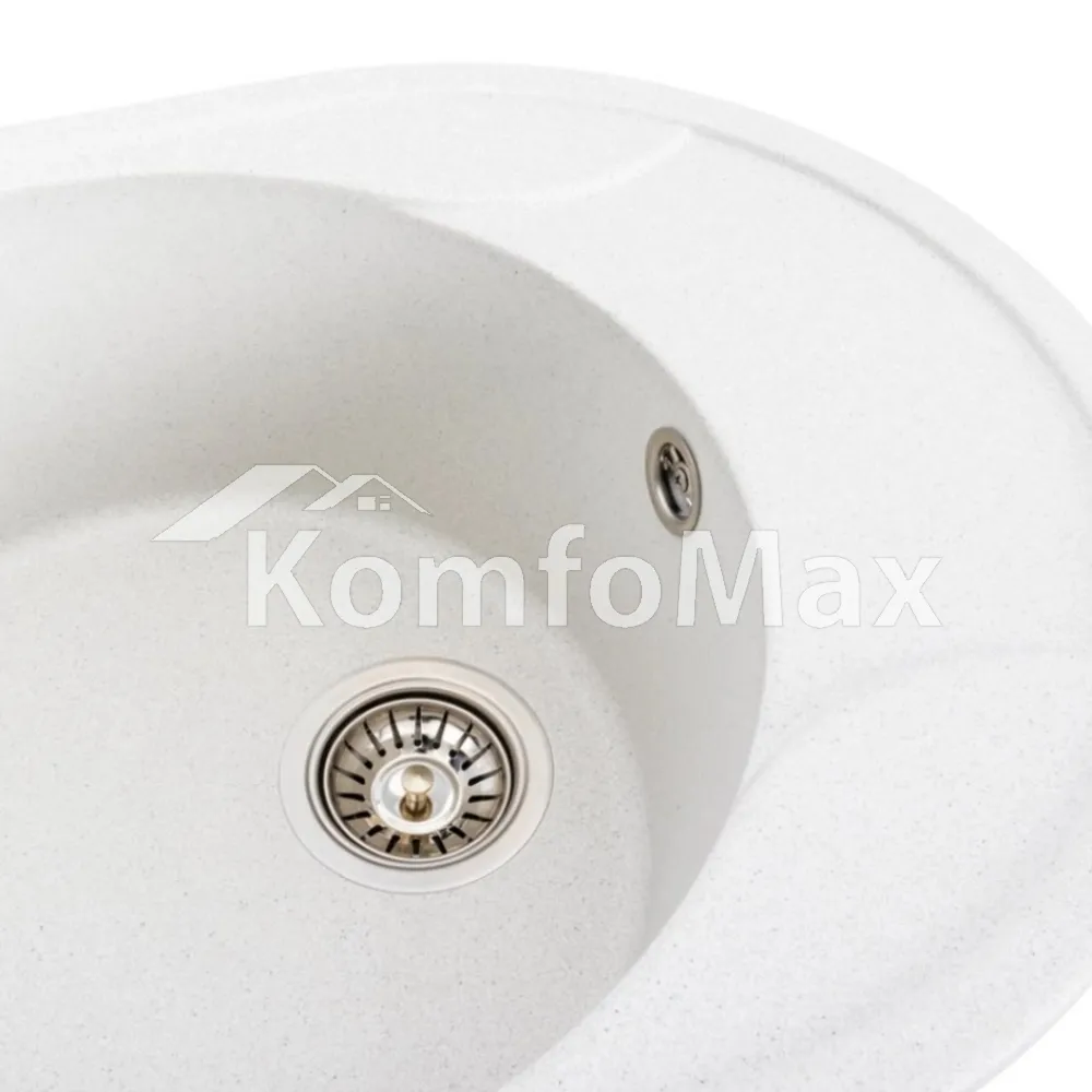 Гранітна мийка для кухні Platinum 5847 ONYX матова Біла в крапку  - фото 2