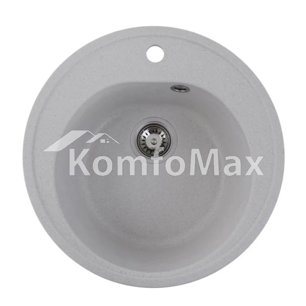 Гранітна мийка для кухні Platinum 510 LUNA матова Біла в крапку 