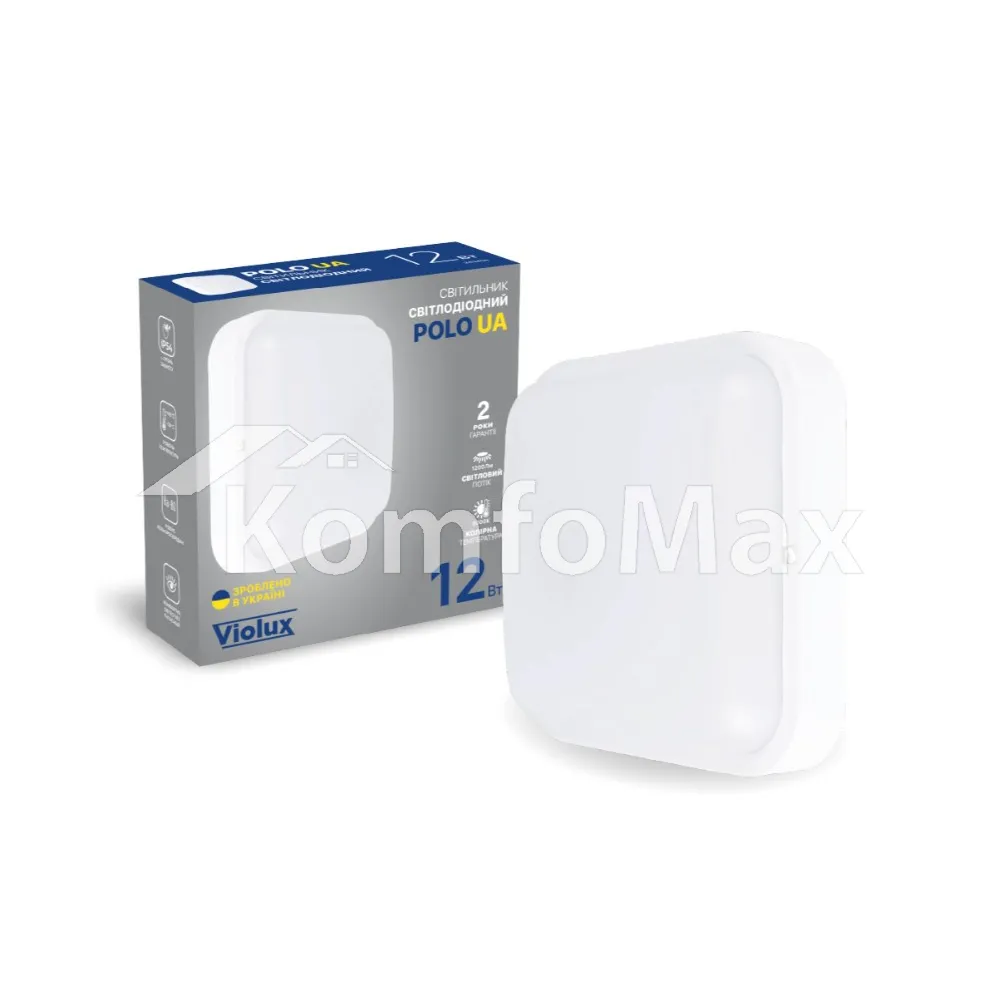 LED світильник Violux ДББ POLO UA VIOLUX 12W 5000K IP54 253431 білий 