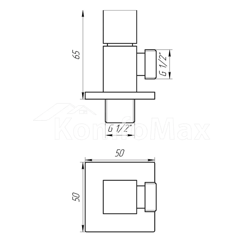 Кран напівобертовий кутовий SOLOMON 1/2″х1/2″ CUBE 7078  - фото 5