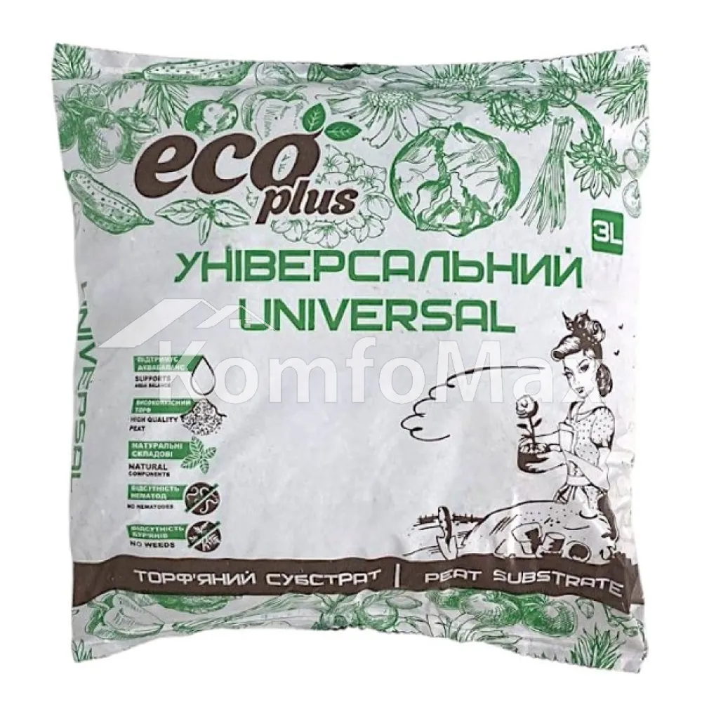 Субстрат торф’яний ECO PLUS універсальний 3л. 