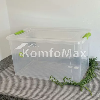 Контейнер Smart Box 27л. 49х32х26см. прозорий/оливковий