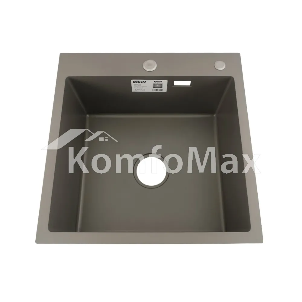 Мийка кухонна нержавійка VENTA BVM5050G 3,0/1,0мм 500x500мм Gray  - фото 1