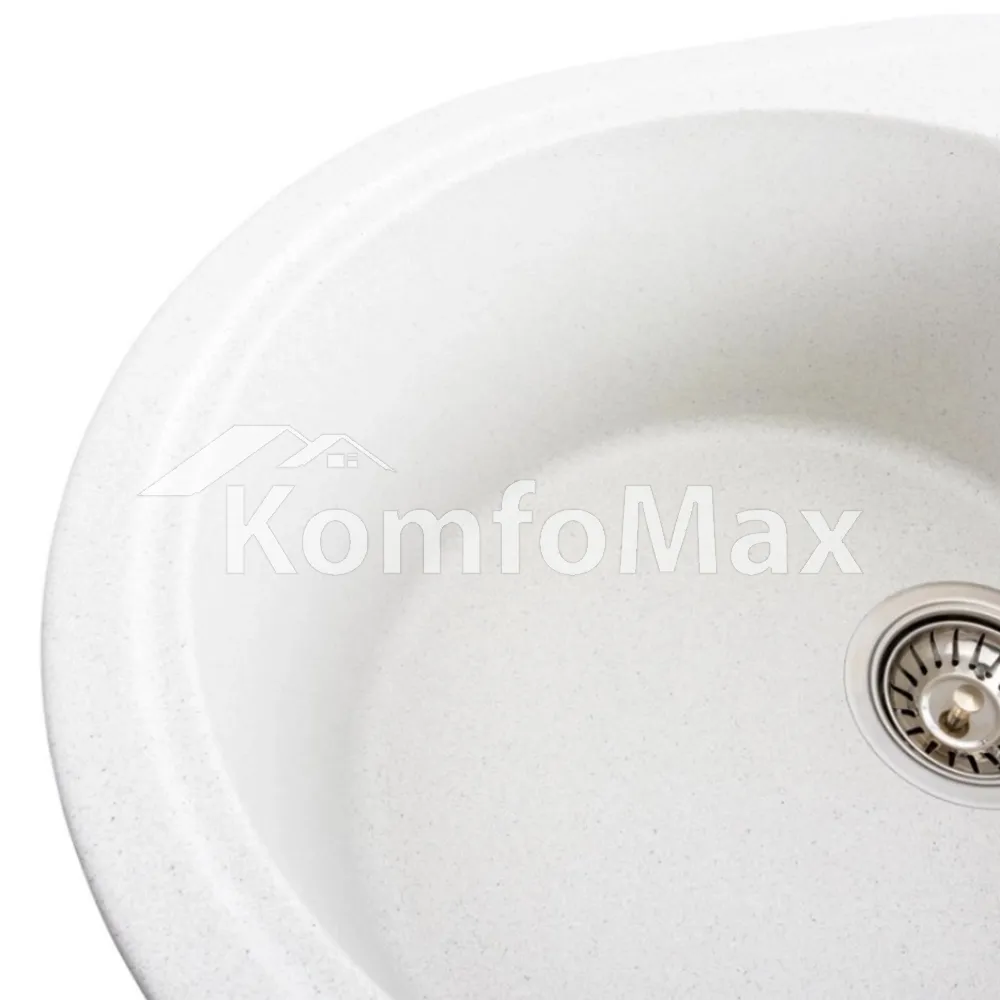 Гранітна мийка для кухні Platinum 5847 ONYX матова Біла в крапку  - фото 3