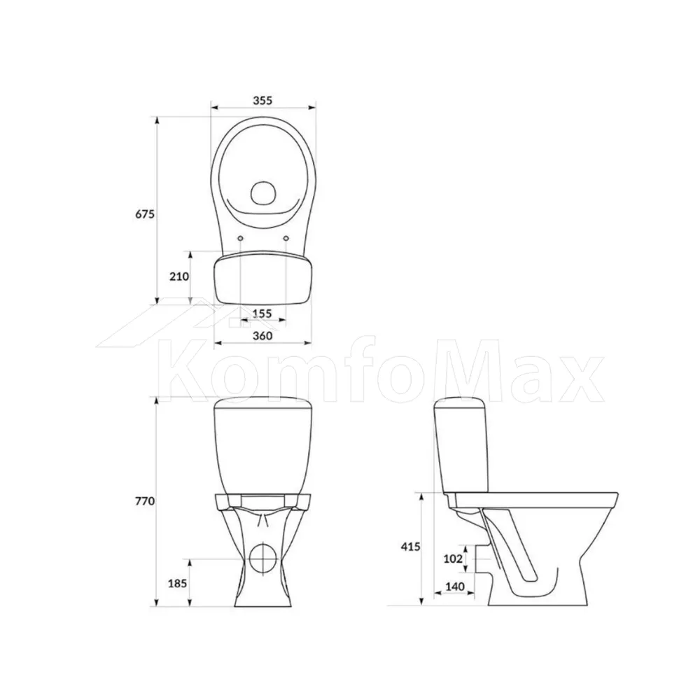Унітаз-компакт Cersanit 705 CERSANIA SIMPLEON 011 3/6 TS DELFI/MODUO CLEAN ON з кришкою дюропл SLIM ліфт  - фото 2