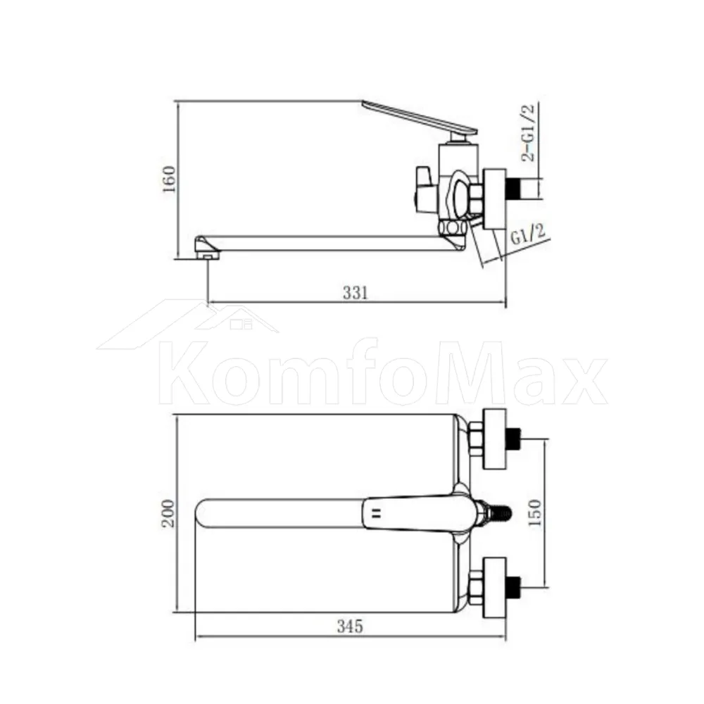 Змішувач для ванни VENTA BSP307DC латунь хром  - фото 2