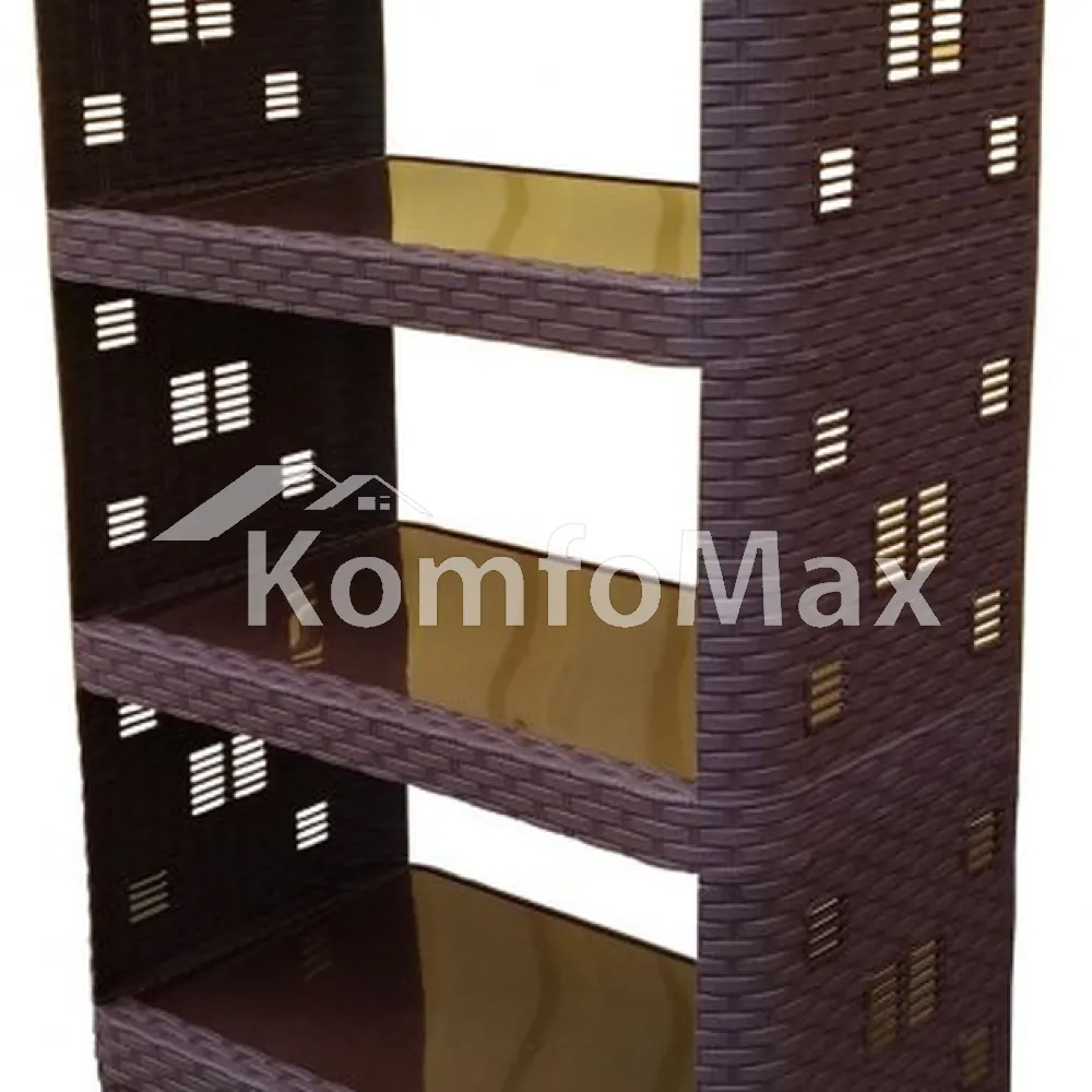 Етажерка пластикова Ротанг на 4 яруси коричневий 