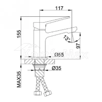 Змішувач для умивальника Frap F1061, латунь хром